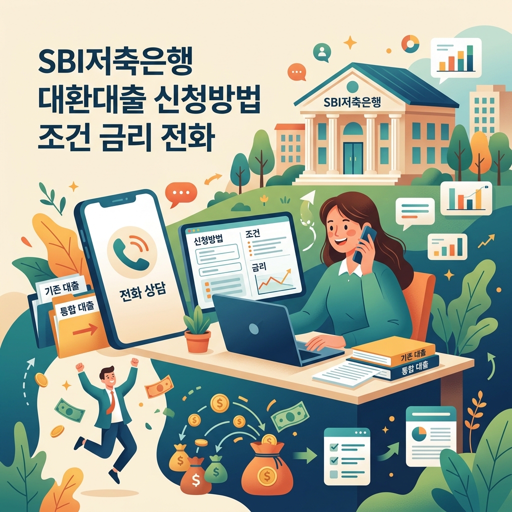 SBI저축은행 대환대출 신청방법 조건 금리 전화