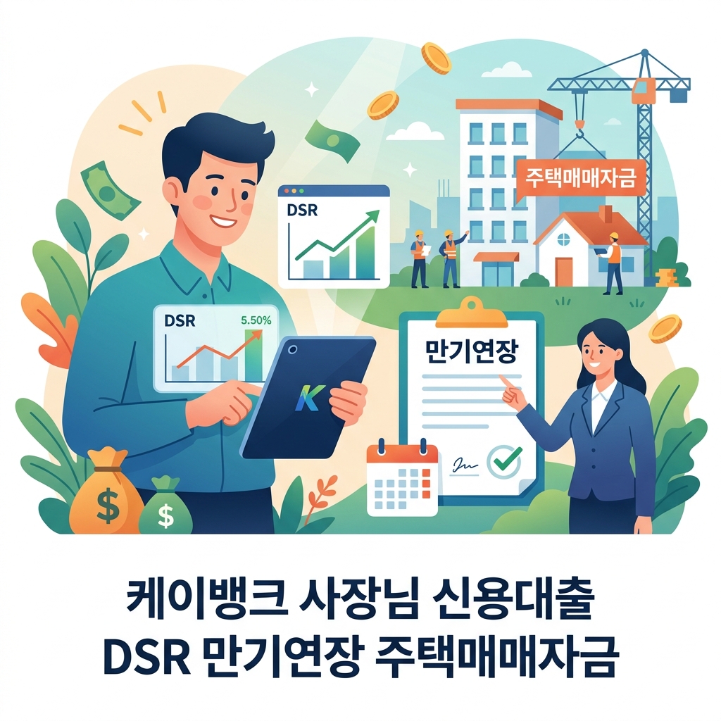 케이뱅크 사장님 신용대출 DSR 만기연장 주택매매자금