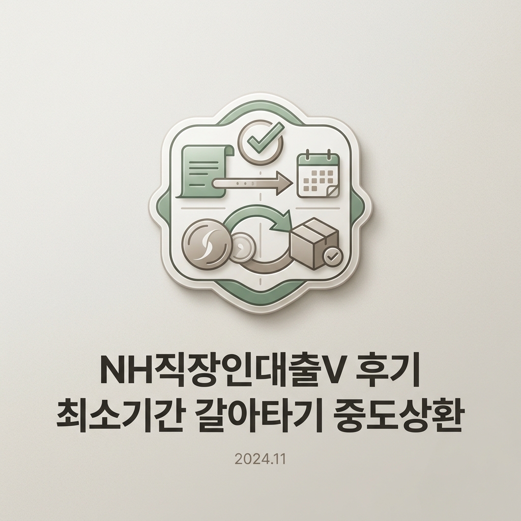 NH직장인대출V 후기 최소기간 갈아타기 중도상환