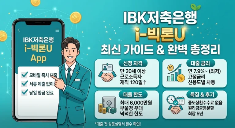 IBK저축은행 i-빅론U 신청자격