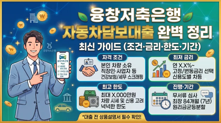 융창저축은행 자동차담보대출 조건 금리