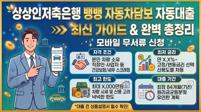 상상인저축은행 뱅뱅 자동차담보 자동대출