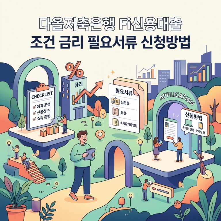 다올저축은행 Fi신용대출 조건 금리 필요서류 신청방법