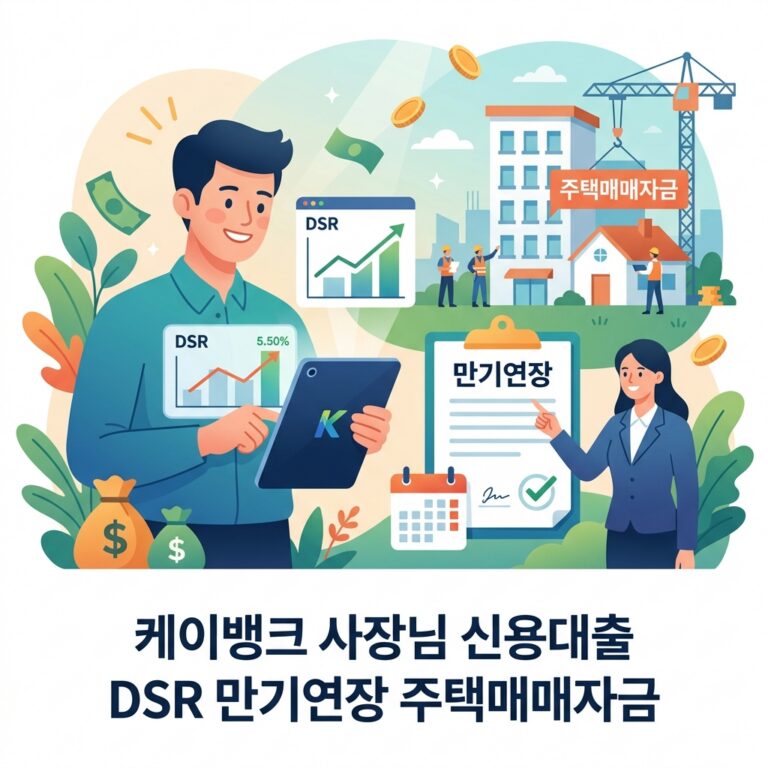 케이뱅크 사장님 신용대출 DSR 만기연장 주택매매자금