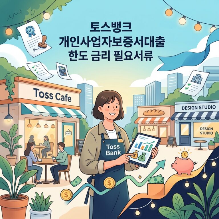 토스뱅크 개인사업자보증서대출 한도 금리 필요서류