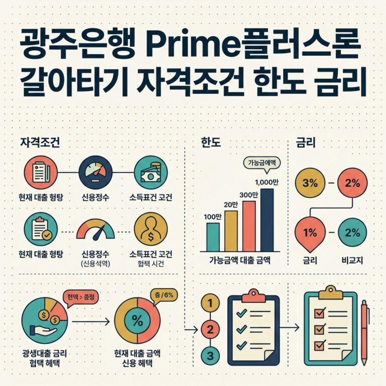 광주은행 Prime플러스론 갈아타기 자격조건 한도 금리