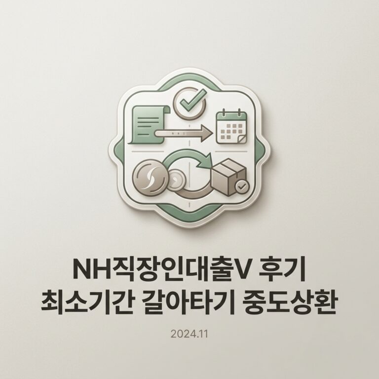 NH직장인대출V 후기 최소기간 갈아타기 중도상환